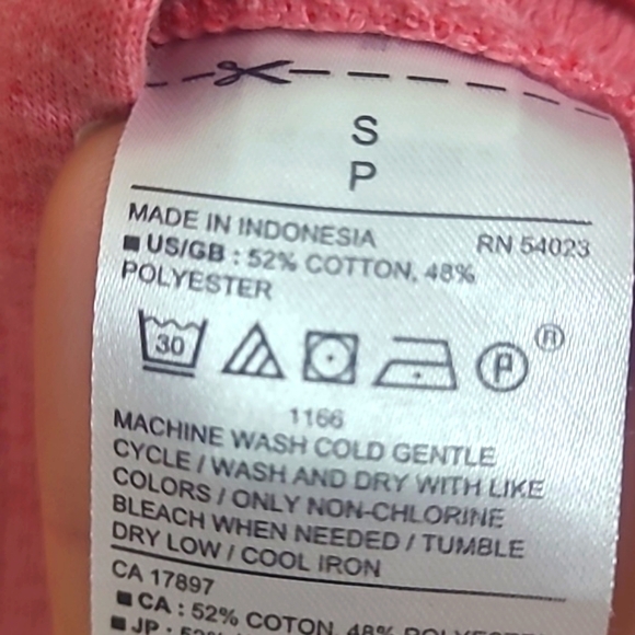 Banana republic short sleeve cropped sweatshirt Pink boat neck Relaxed Fit - Picture 5 of 6